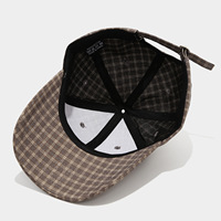 Groothandel op maat gemaakte vintage geruite baseballcap met logo, katoenen ruitpatroon, unisex, gestructureerde pet, verstelbare metalen gesp, geschikt voor buitengebruik