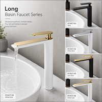 Grifo monomando moderno de latón para lavabo, con válvula cerámica, de bajo consumo, montado en encimera, mezclador de alta gama para lavabo de lujo