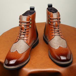 Bottes élégantes pour hommes à tige haute avec fermeture éclair, dessus en PU, semelle intérieure en EVA, antidérapantes, design confortable - Product Image 5