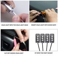 Éclairage LED d'ambiance RGB à changement de couleur pour l'intérieur de voiture, contrôle par application, néon froid pour carrosserie