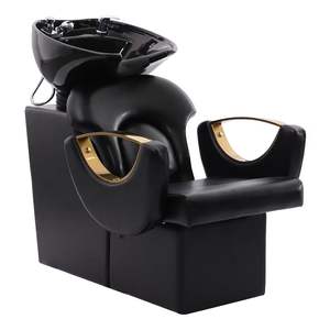 Juego de Muebles para Salón de Belleza Black Gold, Lavabo para Peluquería, Equipo de Peluquería, Silla de Estilismo, Lavacabezas - Product Image 1