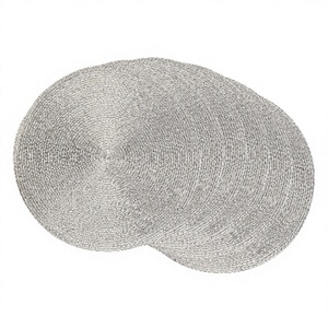 Meilleures ventes 2024, nappe ronde de Noël de luxe de 15 pouces, tissée, argentée, pailletée, écologique, prête à être expédiée pour la décoration de table - Product Image 2