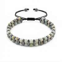 Bracelet perlé fait main en corde tressée double rangée Œil de tigre et Onyx noir, style européen et américain, fabriqué à Yiwu, pour le marché transfrontalier
