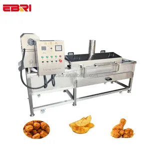 Industrial electric rice cooker prawn cracker continuous fryer continuous snack conveyor belt frying machine