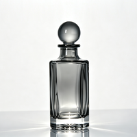 Bouteille de présentation d'huile d'Attar Oud en verre transparent noir personnalisée de 250 ml avec bouchon en verre