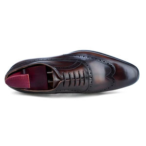 Chaussures Derby en cuir pleine fleur respirantes pour hommes - Chaussures habillées formelles ajustées, antidérapantes et cousues à la main pour le travail - Product Image 5