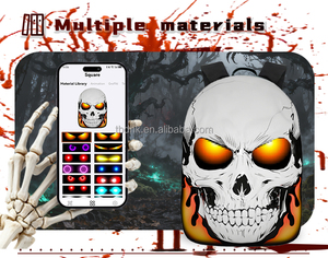 3D <b>LED</b> Skull <b>Backpack</b> Hard Shell Motorcycle Bag with Programmable Eyes App Control Waterproof Knight Rucksack for Travel Riding - Product Image 4