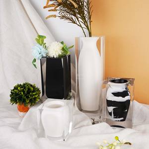 Acrylic Vase Set Minimalist Design For Home Decoration Living Room Ornament <b>Housewarming</b> <b>Gift</b> <b>Unique</b> Style Polished Surface - Product Image 2