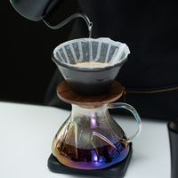 Verre à café Bionic Leaf, verre borosilicate résistant à la chaleur, pour la préparation professionnelle du café
