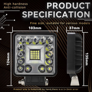 High Quality 4x4 Inch 40w Driving Work Light 12-24V White Spot Flood 40smd 4inch Square Car Led Work Light 12v for Universal - Product Image 6