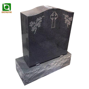 Cimetière personnalisé granit noir pierre tombale verticale pierre tombale - Product Image 1