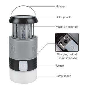 Lampe Solaire LED Anti-Moustiques Rechargeable USB pour Camping, Éclairage d'Urgence Extérieur avec Interrupteur Tactile - Product Image 3