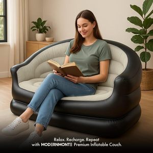 Sofá Inflable Moderno de 2 Plazas, Impermeable, Portátil, Plegable, para Sala de Estar, Interior y Exterior, con Bomba - Product Image 5