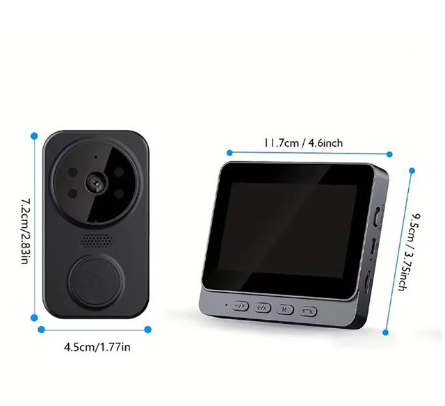 NEW Phone 4.3 Inch Screen Smart Wireless Video Doorbell, HD Night Vision Intercom System for Home Security