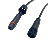 Câble adaptateur M12 étanche IP67 mâle-femelle, boîtier PVC, contact en cuivre, fil d'alimentation, extension d'éclairage LED industriel 5A 300V