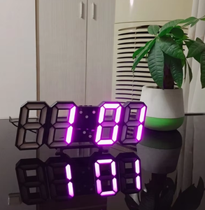 <b>LED</b> 3D Digital Timer Alarm <b>Clock</b> Single Face Brightness Adjustable for Table Wall Warehouse Office Living Room Nightlight Watch - Product Image 4