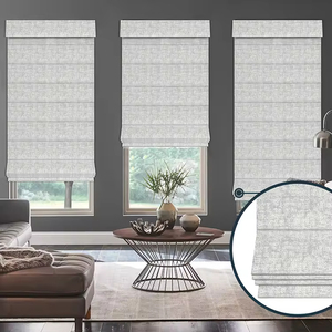Persianas Romanas SAMADHI de Tela Ecológica con Filtro de Luz, Fácil Instalación para Ventanas Francesas - Oficina Moderna - Product Image 6