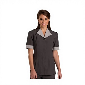 Uniforme pour le personnel hôtelier, chemise <span class=keywords><strong>de</strong></span> <span class=keywords><strong>travail</strong></span> en polyester avec poche avant profonde pour le personnel d'entretien ménager - Product Image 3