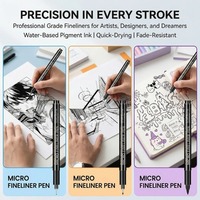 Lot de 12 stylos micro-ligne fine, encre pigmentée archivistique imperméable, pour le dessin, le manga, l'art technique et l'écriture