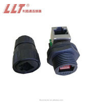 Connecteur RJ45 à angle droit pour montage sur panneau frontal LLT avec câble, étanche