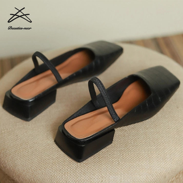 Sepatu Sandal Hak Rendah Gaya Korea Wanita, Kasut Datar Kasual Musim Panas  2022