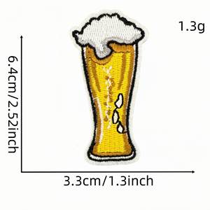 Patch brodé créatif thermocollant sur le thème de la bière pour la décoration DIY - Product Image 5