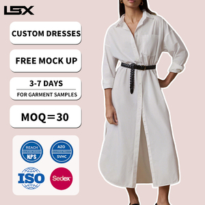 <span class=keywords><strong>Robe</strong></span> transfrontalière à succès 2026 – Vente flash – <span class=keywords><strong>Robe</strong></span> décontractée blanche à rayures unies, nouvelle collection, en polyester à manches longues - Product Image 1