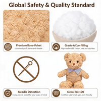 Peluche Ours Doux avec Pull Tricoté et Nœud – Conception OEM ODM, Marque Privée, Cadeau, Vente au Détail, Vente en Gros, Usine