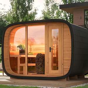 ห้องซาวน่าซีดาร์สำหรับ4-6คนห้องสปาไฟฟ้าแบบดั้งเดิมสำหรับวิลล่ากลางแจ้ง - Product Image 1