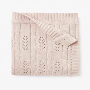 Couverture pour bébé en tricot Blush Leaf 30 ''x 40" Knit Texture Heirloom Leaf