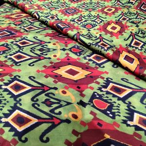 Green Poly <b>Raw</b> <b>Silk</b> Woven <b>Fabric</b> Breathable Quick-Dry Lightweight Exquisite Abstract Geometric Design Soft Smooth Material DIY - Product Image 3