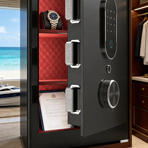 Coffre-fort XT45 en acier avec serrure à empreintes digitales, <span class=keywords><strong>code</strong></span> électronique en option et clé, pour la maison, la banque, l'hôpital, l'école, la chambre, l'hôtel - Product Image 4