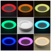 Lámpara de techo redonda con luces LED, luz ambiental colorida RGB con Control por aplicación para dormitorio, sala de estar, baño y cocina, accesorios