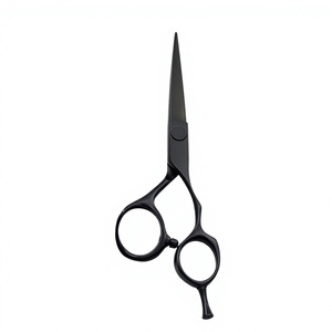 Ciseaux à cheveux droits pour droitiers IKZARSA 5,5 pouces en acier inoxydable CNC VG10 noir pour la coupe des cheveux et de la barbe - Product Image 2