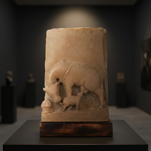 Escultura de Vaca Sagrada Kamadhenu Inspirada en el Arte del Templo Hindú del Siglo XII, Figura de Vaca Divina, Réplica Decorativa de Patrimonio - Product Image 2