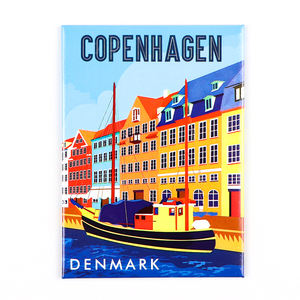 Fournisseur d'usine Plaque d'étain personnalisée Aimant de réfrigérateur en métal Danemark Copenhague Souvenir Aimant de réfrigérateur en fer blanc - Product Image 5