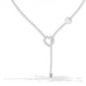 Pendentif Cœur en Diamants de Laboratoire Abordables, Or Blanc 18 carats Plaqué Rhodium avec Pierres Latérales, pour Usage Quotidien/Officiel ou Soirée, Unisexe - Product Image 1