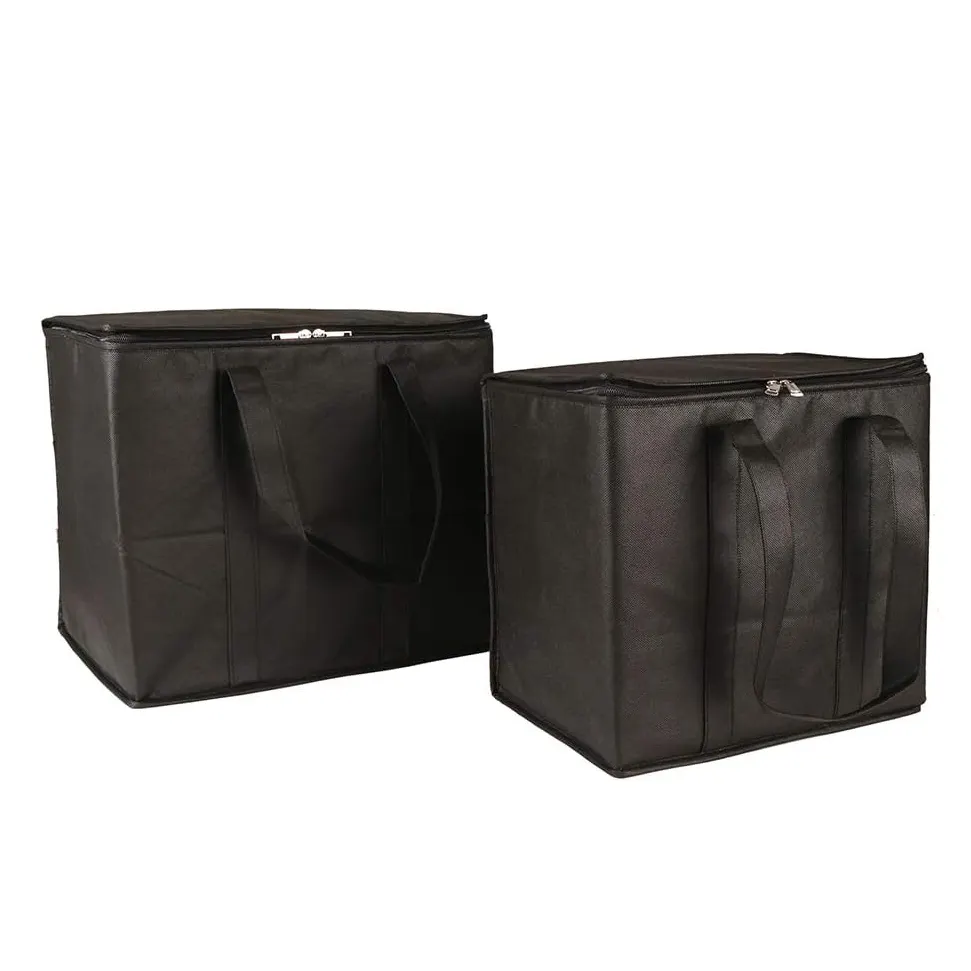 Food Warm Keeping Cooler Bag Wieder verwendbare Aluminium folie Isolierte Takeaway-Tasche Umwelt freundliche Vlies-Tasche mit Reiß verschluss