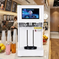 Machine de remplissage et de scellage automatique électrique pour tuyau extérieur, avec gobelet en aluminium enduit auto-scellant jetable pour milk-shake et jus de fruits