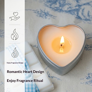 Vela perfumada en forma de corazón, romántica, de cera de soja en lata, para aromaterapia, decoración del hogar para San Valentín - Product Image 5