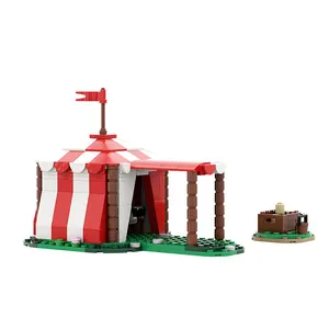 GoldMoc château médiéval MOC-82398 chevaliers tente briques de construction jouet militaire château médiéval Camp tentes briques pièces jouets BL19001