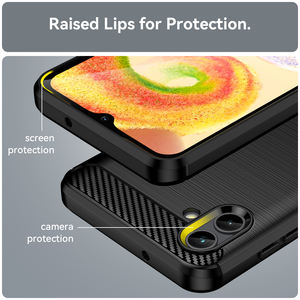 Coque de téléphone en TPU souple et mince pour Samsung Galaxy A04, Texture en Fiber de carbone, ligne brossée, Absorption des chocs - Product Image 2