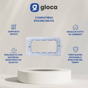 Support mural Gloca, ensemble de 5 supports pour 4 places, pour la série Matix, en plastique, simple face, standard - Product Image 2