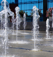 Fontaine à jet d'eau commerciale avec système 512, lumières LED et effets de fontaine dansante, fontaine au sol musicale