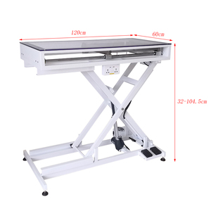Table d'opération vétérinaire EUR VET avec tiroir pour radiographie, plateau en polycarbonate, glissière à roulement linéaire, élévateur électrique pour clinique vétérinaire - Product Image 2