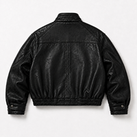 Blouson Bomber en Cuir Noir Mat Lavé Style Vintage Sur Mesure avec Broderie Personnalisée – Manteau Bomber Homme Style Héritage – Fabricant