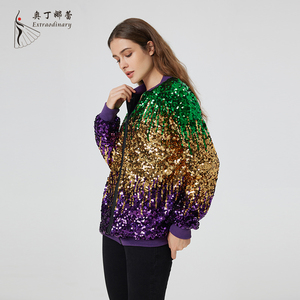 Fashion Women Coat <strong>Glitter</strong> Reversible Mardi Gras Outfit Sequin <strong>Jacket</strong> - Product Image 2