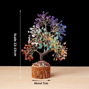 Benzersiz noel ev dekor doğal kristal para ağacı renkli çakıl süs para ağacı hayat tasarım diğer el sanatları - Product Image 1