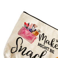 Sac d'emballage en lin à motif chat pour biscuits et sandwichs, trousse de toilette portable en jute avec fermeture éclair, vente en gros