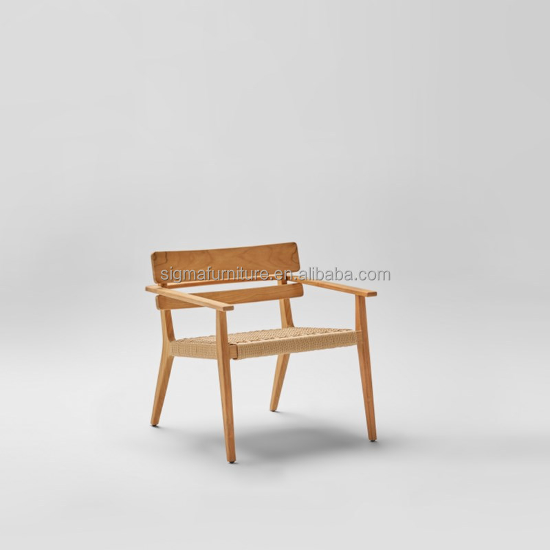 New Arrival Outdoor Living Furniture Natural Teak Solid Wood Small Lounge Chair Armchair Cheap Chair